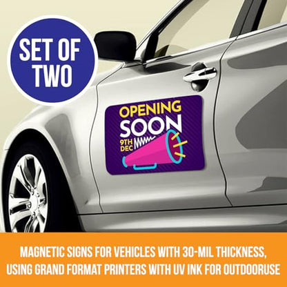 2pc 12x18 Custom Full Color Magnetic Car Signs (12"x18")