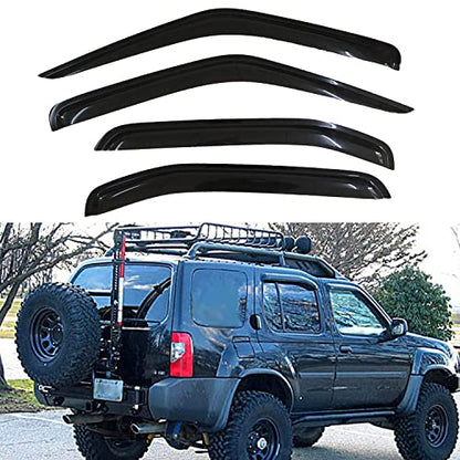 4pcs Window Visors Rain Guards for 2000 (for 2000-2004 Nissan Xterra)