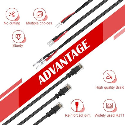 14" Upgraded Mirror Plug Wire Tap for Escort (RJ11 - 14" Long)