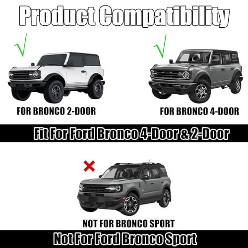 Hood Deflector Hood Protector for Bronco 2 (Matte Carbon Fiber)
