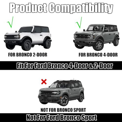 Hood Deflector Hood Protector for Bronco 2 (Matte Carbon Fiber)