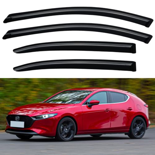 Window Visors Rain Guards for 2014 (2014-2018 Mazda 3 Hatchback/Sedan)