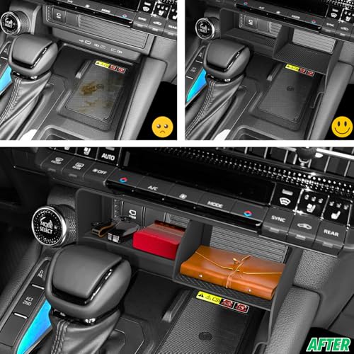 2Pcs Center Console Organizer for 2024 (Wireless Charging Mat & Organizer Divider)