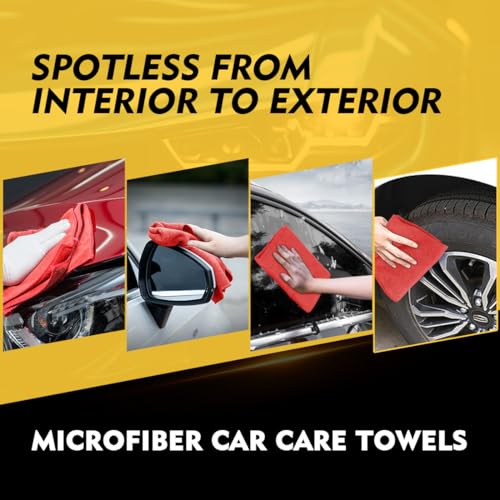 Red Microfiber Cleaning Cloth 50 Pack (Red / 12.5 x 12.5 Inch)