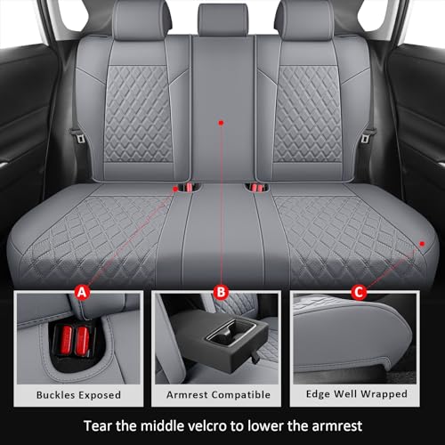 Seat Covers Full Set Fit for 2019 (Grey / 2019-2025 rav4(Not for Hybrid,Adventure&TRD-OFF))