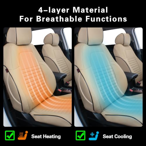 Car Accord & Hybrid Seat Covers 2018 (Beige / 2018-2022 Accord & Hybrid;Rear 40/60 Split)