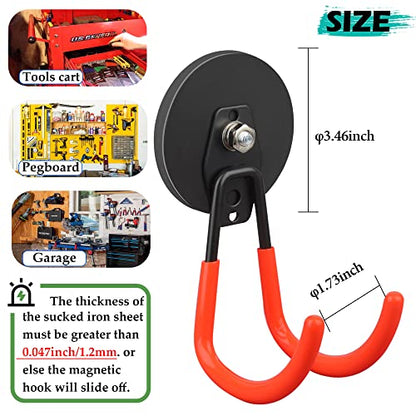 Strong Magnetic Hooks (3.46" Extra Strong Large XJ Orange 2PC)
