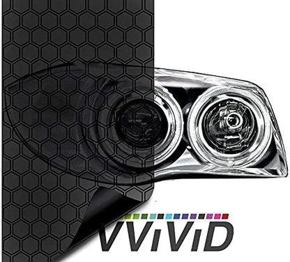 Extra Wide Headlight Taillight Vinyl Tint Wrap 16 Inch x 60 Inch Roll (16" x 60" / Hex+ Dark Smoke)