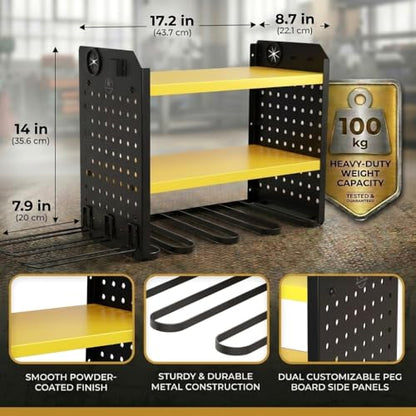Power Tool Organizer Wall Mount (6 Drill Holder / Yellow)
