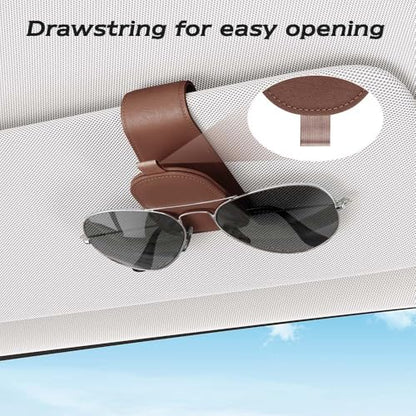 Magnetic Sunglass Holder for Car Visor (Brown)