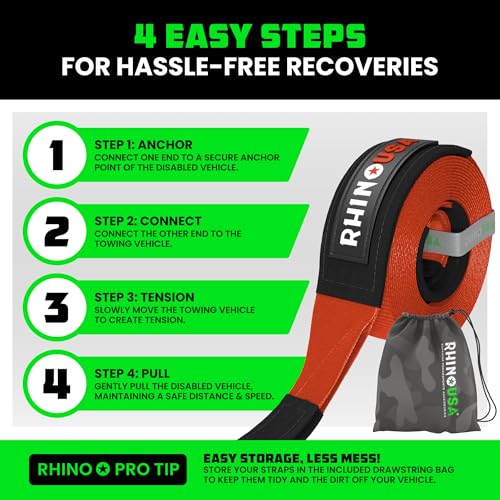 Recovery Tow Strap (Red / 3in x 30ft)