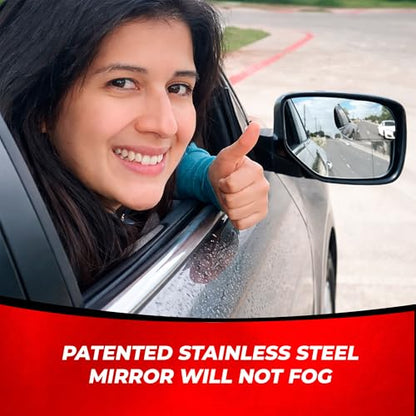 Blind Spot Mirror Fits All Car Side Mirrors (Rounded Oval / Pack of 2)