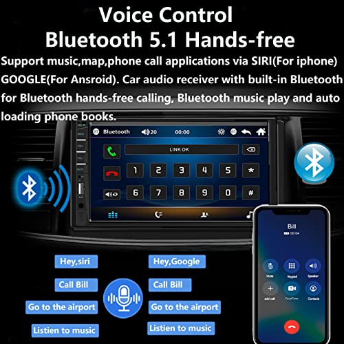 Double Din Car Stereo with Backup Camera & Dash Cam (with Carplay&Android auto + Dash Cam)
