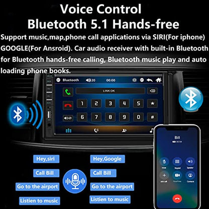 Double Din Car Stereo with Backup Camera & Dash Cam (with Carplay&Android auto + Dash Cam)