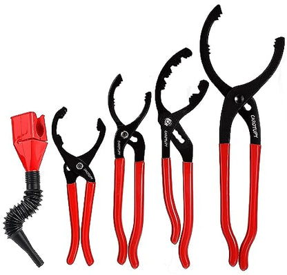 Oil Filter Wrench Set (5 Pack - Black & Red)