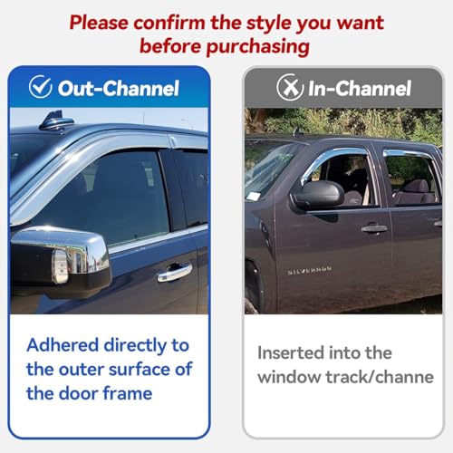 Extra Durable Outside Chrome Window Visor for 2013 (2013-2019 Ford Escape(Chrome))