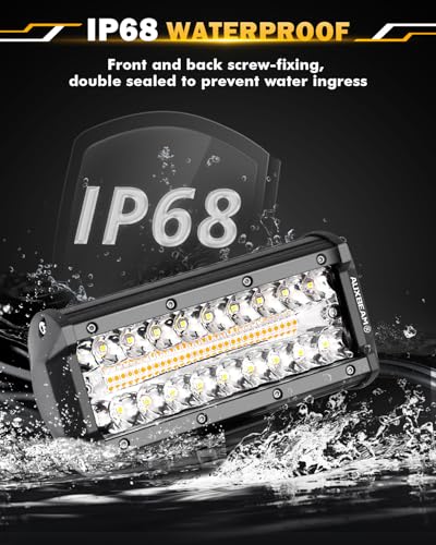7 Inch LED Light Bar 6 Modes Amber White Series LED Pod Lights (Amber White 7")