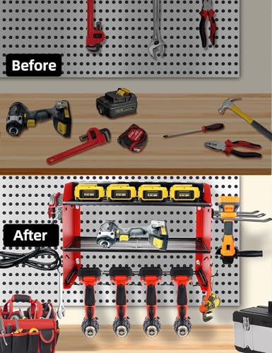 Power Tool Organizer wtih Charging Station (Red)