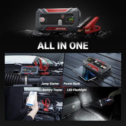 JT400 Jump Starter with Battery Tester (Red)