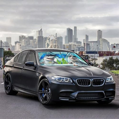 Funny Sharks Car Windshield Sunshade Umbrella Car Foldable Umbrella Sunshade for Front Window UV Reflector Auto Windshield Umbrella Sun Shades Cover for Most Vehicles 57'' X 30'' (57'' X 30'' / ylzys-5)
