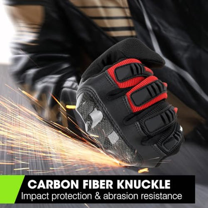 Lightweight Motorcycle Gloves for Men Women Touchscreen Summer (Red / Medium)