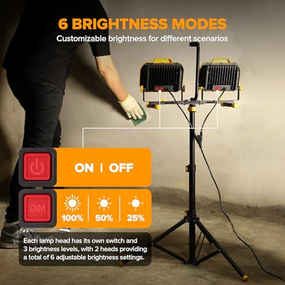 25000 Lumen LED Work Lights with Stand (25000 Lumen)