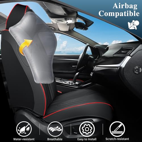Car Seat Covers Full Set (Light-Black / Front Pair)