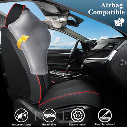 Car Seat Covers Full Set (Light-Black / Front Pair)