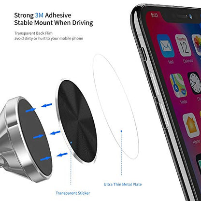 Metal Plates Replacement Set 4 Pack for Magnetic Car Mount. Kit of 4 Black Round Discs Without Holes for Case Back (Black)