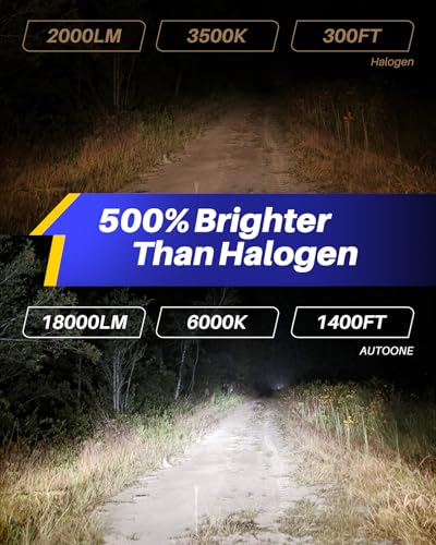 9003/H4/HB2 Bulbs LED Super Bright, 6000K White H4 Fog Lights Halogen Raplacement, Canbus Ready Direct Fit, Pack of 2 (9003/HB2/H4)