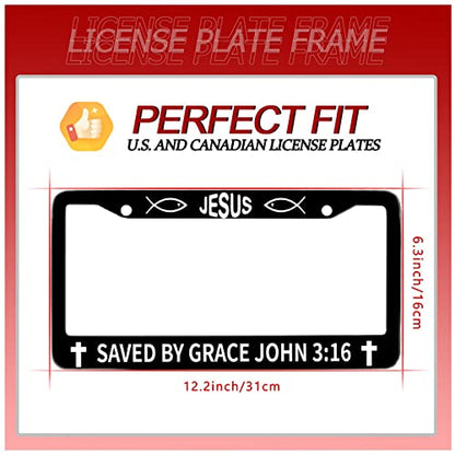John 3 16 Jesus Stainless Steel License Plate Frame Fits US Standard (Jesus Faith)