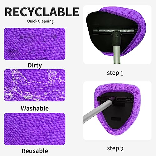XINDELL 5 Pack Windshield Cleaner Microfiber Pads (Violet)