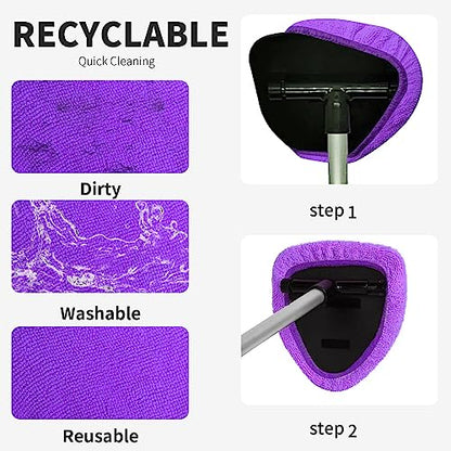 XINDELL 5 Pack Windshield Cleaner Microfiber Pads (Violet)