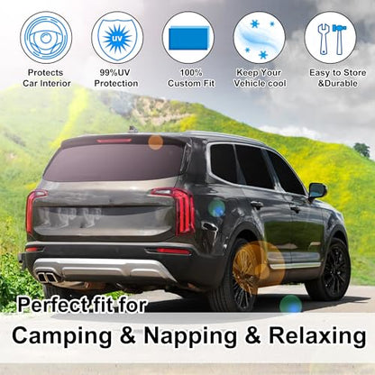 Window Shades for Kia Telluride 2020 2021 2022 2023 2024 2025 Accessories Car Side Full Windows Rear Triangular Windshield Sun Shade Sun UV Rays & Privacy Protection for Camping 8PCS (Kia Telluride 2020-2025)