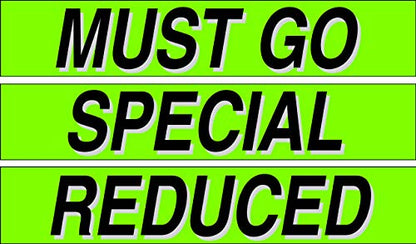 Ez line Vinyl Windshield Stickers 3 Dozen 15 Inch Chartreuse Slogan Dealership Pro Pack for Car Lots (EZ115-Pack6)