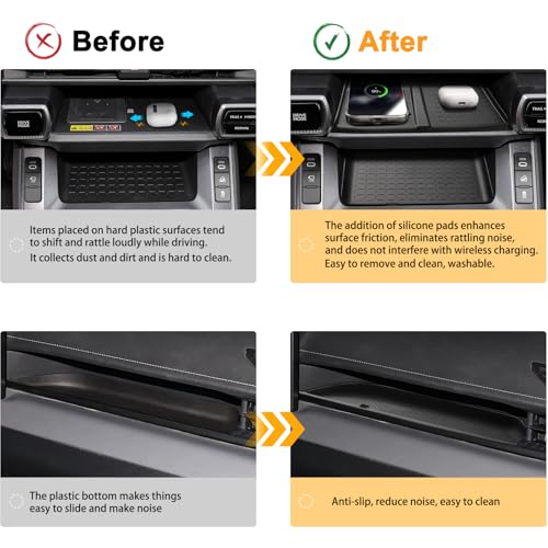for Toyota RAV4 2026 Center Console Organizer Pads (2026 RAV4-3pcs)