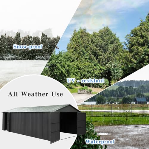 Domi 12x25FT Outdoor Metal Garage Shed (12'X25')