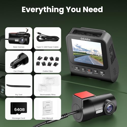 4K Dash Cam Front and Rear (2-Channel)