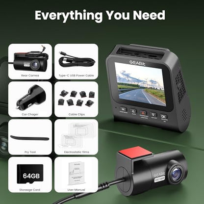 4K Dash Cam Front and Rear (2-Channel)