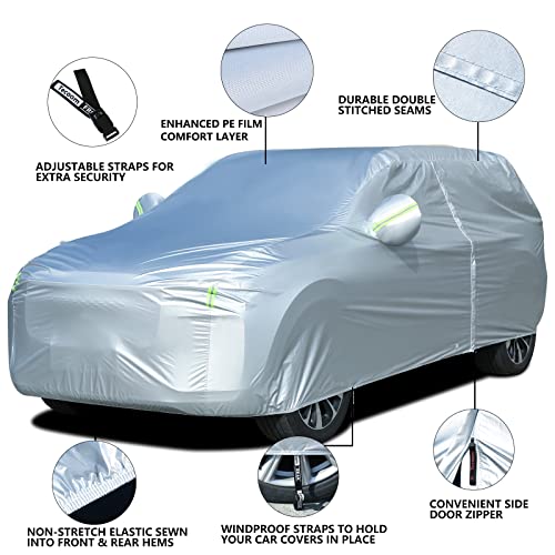 Light Shell Waterproof UV (Silver-Green / YXXL: for SUV (Length 206"-215"))