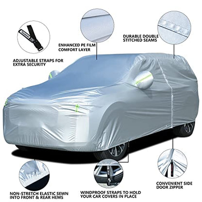 Light Shell Waterproof UV (Silver-Green / YXXL: for SUV (Length 206"-215"))