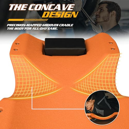 Mechanic Creeper with Padded Headrest & Tool Trays (Orange / 46.5")