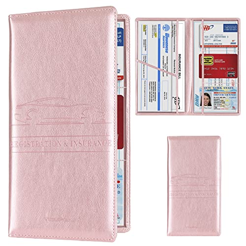 Car Registration & Insurance Card Holder (Rose Gold)