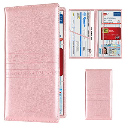 Car Registration & Insurance Card Holder (Rose Gold)
