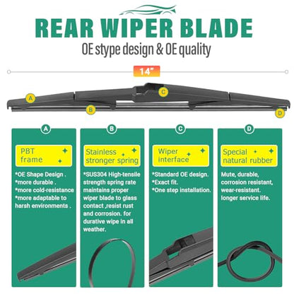 Windshield Wiper Blades for Mazda CX5 CX9 2017 (24" 18" 14")