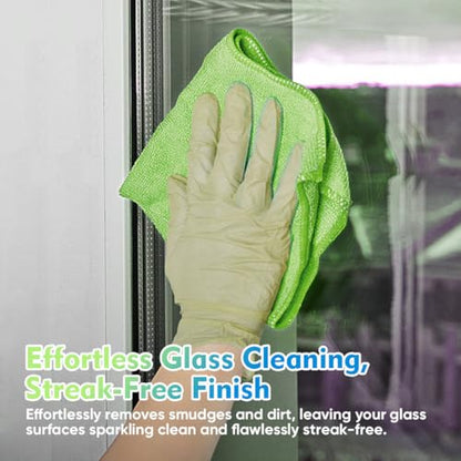 Green Microfiber Cleaning Cloth 20 Pack 11.5 x 11.5 Inch Microfiber Towels for Cars Ultra Absorbent Cleaning Rags Lint Free Cleaning Towels for Household Kitchen (Green / 11.5 x 11.5 Inch)