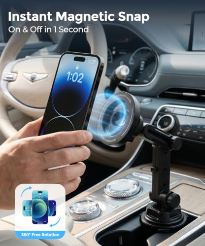 Cup Holder Magnetic Car Phone Mount (Single Magsafe)