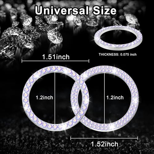 2 PCS Crystal Combinatorial Rhinestone Car Engine Start Decoration Ring (Set Colorful)