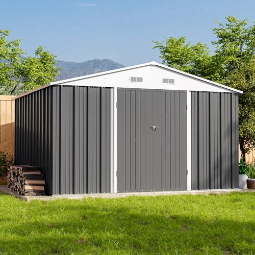 Outdoor Storage Shed (Gray / 10x8 FT)