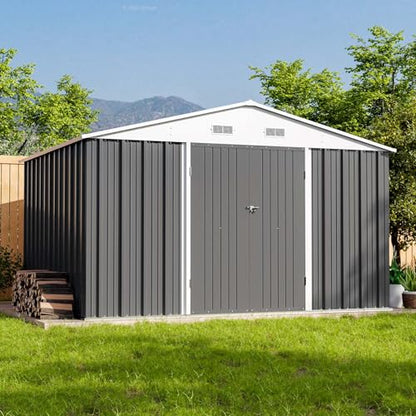Outdoor Storage Shed (Gray / 10x8 FT)